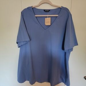 BloomChic Soft Blue V-Neck T-shirt